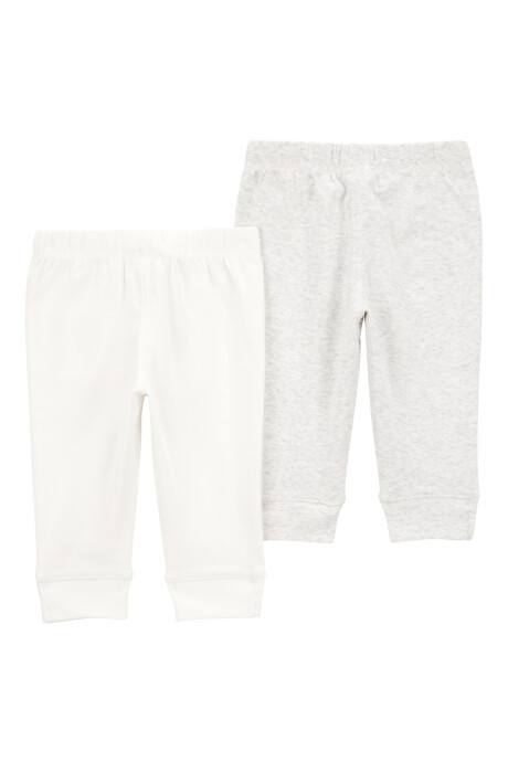 Pack dos pantalones de algodón, gris Sin color