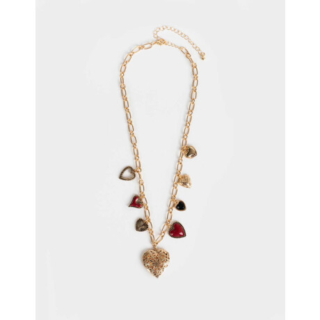 Collares Cortos Con corazón Dorado