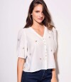 Blusa Viscosa Bordada Nacar