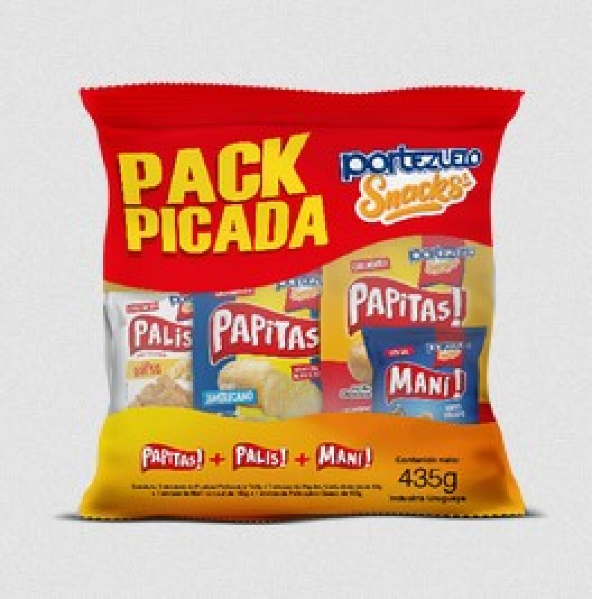 SNACK PICADA PORTEZUELO 435G (PAPA+ONDULADA+MANI+PALITO) 