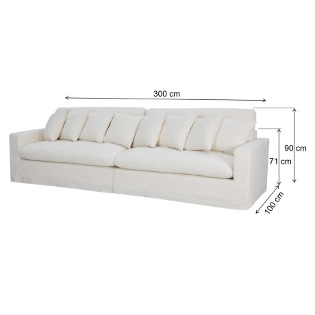SOFÁ 4 CUERPOS TELA NATURAL-BEIGE MARBELLA CRUDO