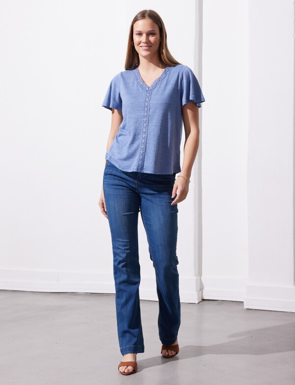 Remera Crochet AZUL