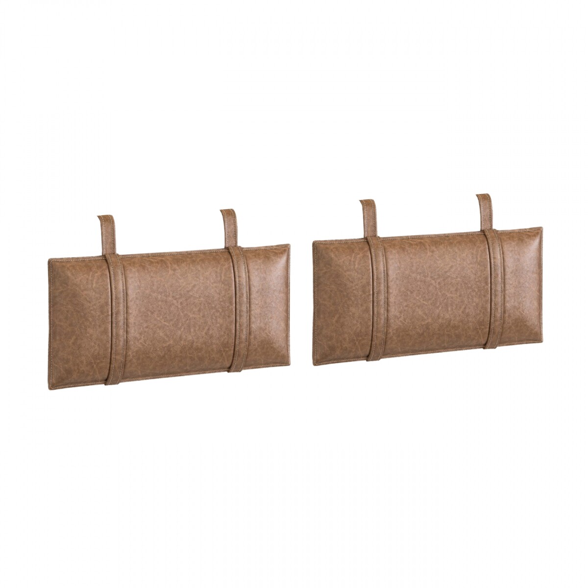 Almohadones X2 Para Respaldo Cama - Brown Leather - Moderna 
