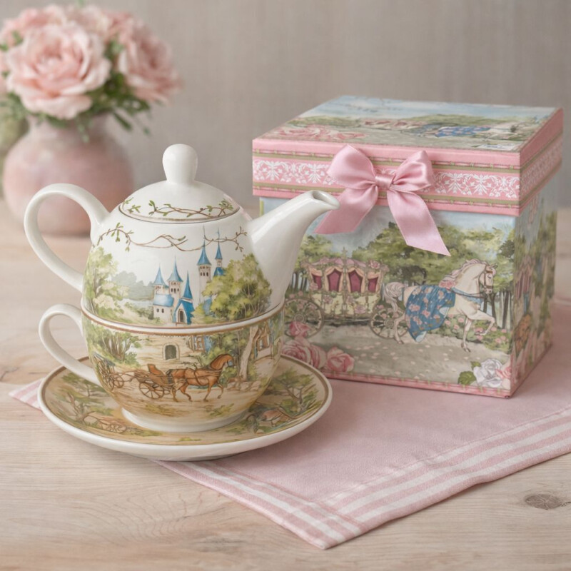 Tetera Mug y Plato de Cerámica – Set de Té para Uno Tetera Mug y Plato de Cerámica – Set de Té para Uno