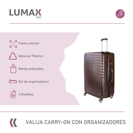 Valija Carry-on de mano Rígidas Con Organizadores Negro