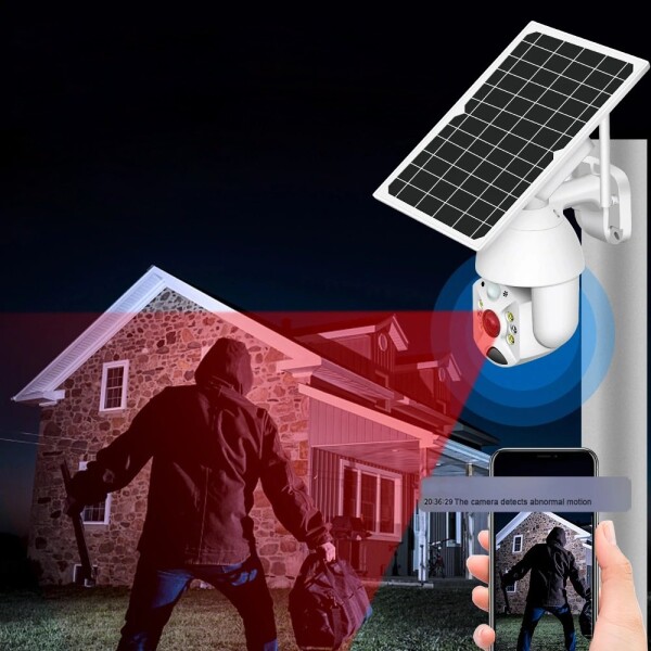 Camara Seguridad Domo GPower Exterior Solar Inalambrica 1080 Variante Color Blanco