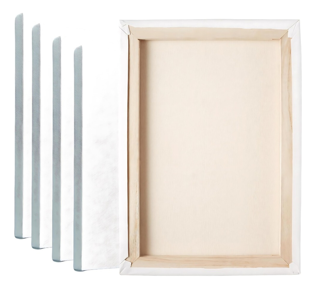 Pack X 5 Lienzo Bastidor 20x20cm Cuadro Pintura Oleo Blanco - Blanco 