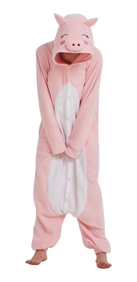 Pijama Cerdito Chanchito Infantil Y Adulto Enterito Plush - Talle Rosa ciento cinco 
