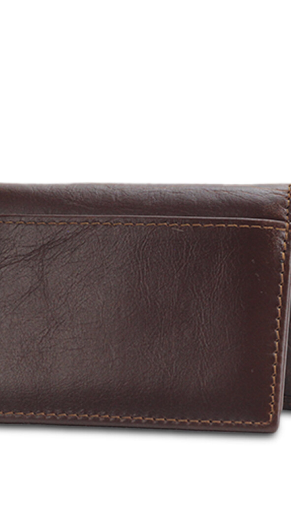 PORTA TARJETAS THOR CUERO MARRON