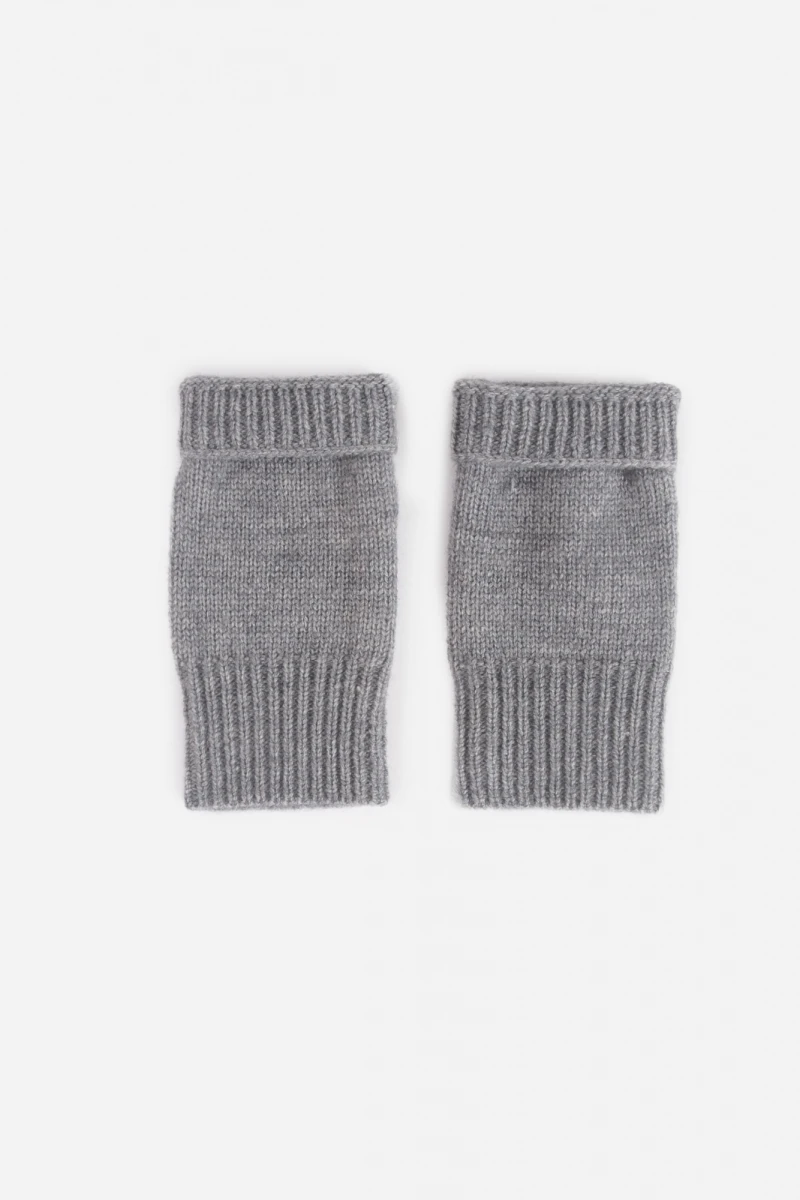 Guantes mitones tejidos gris
