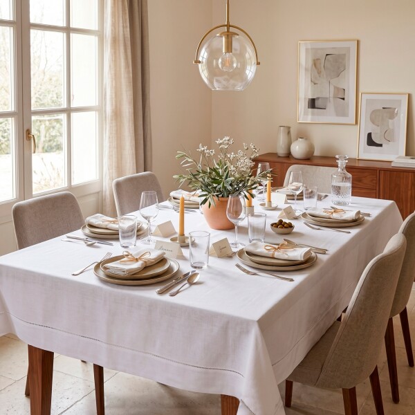 Mantel Chic Vainilla Blanco 220 Diam