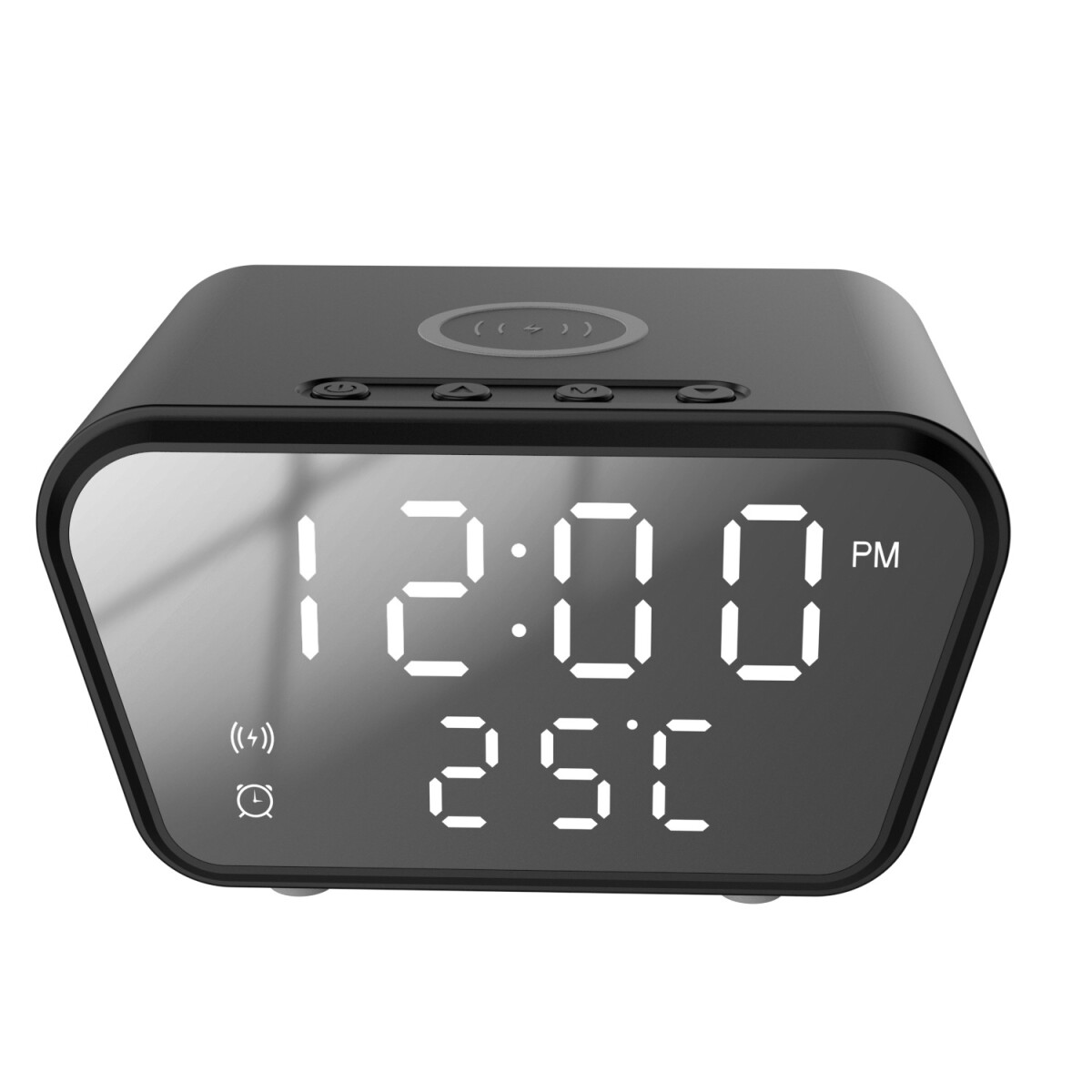 Reloj despertador LED con cargador inalámbrico para celular 