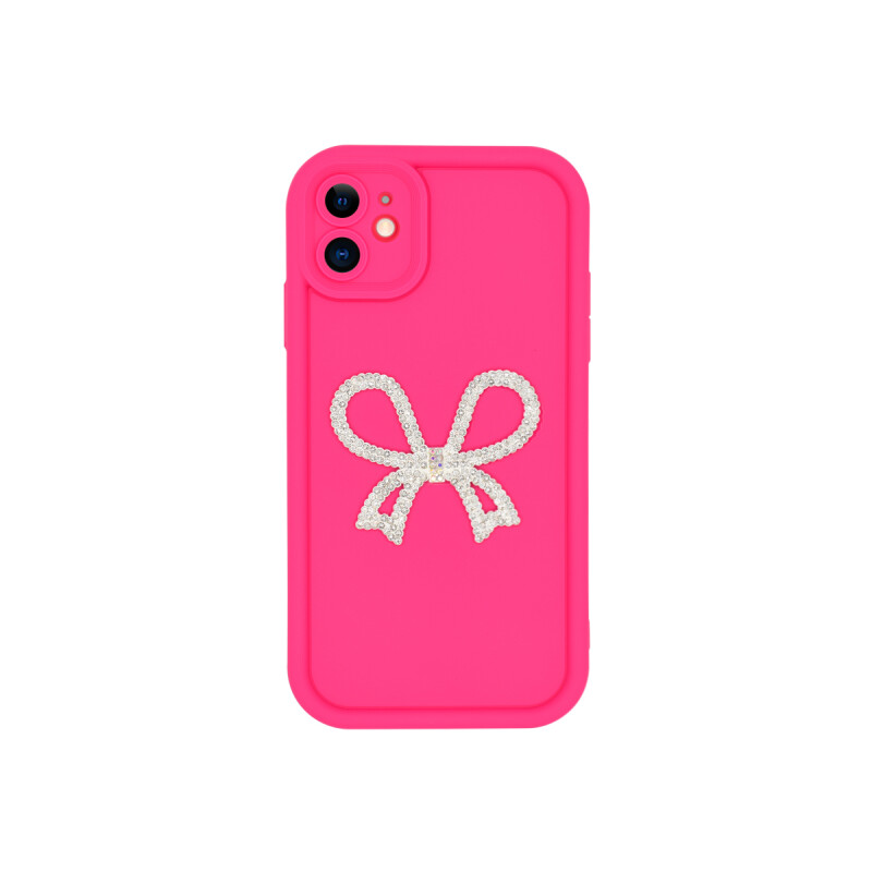 Protector iPhone 11 moño brillante color fucsia Protector Iphone 11 Moño Brillante Color Fucsia