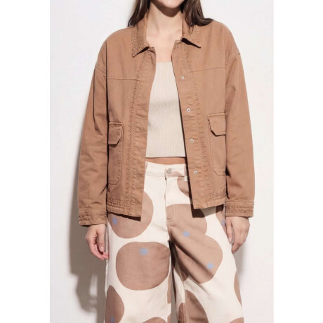 Sobrecamisa Algodón Bordada Mocha