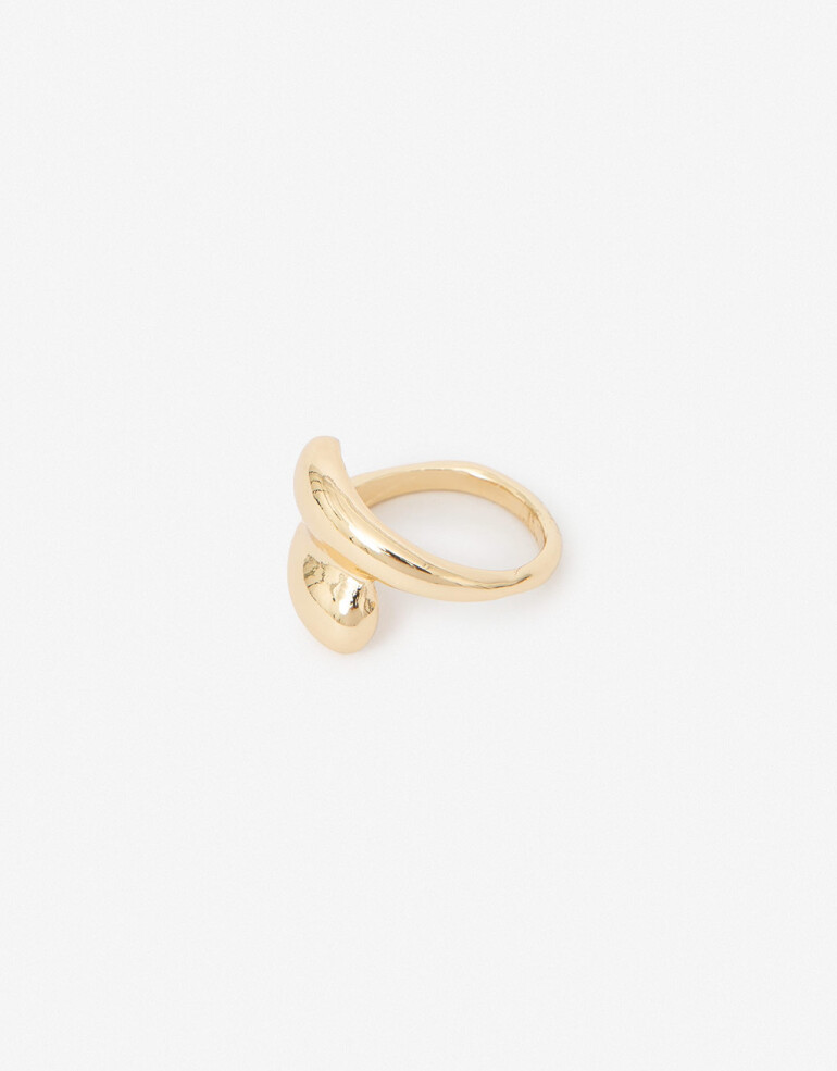 Anillos Medianos y Grandes Metal Anillo Metal Gota - Dorado