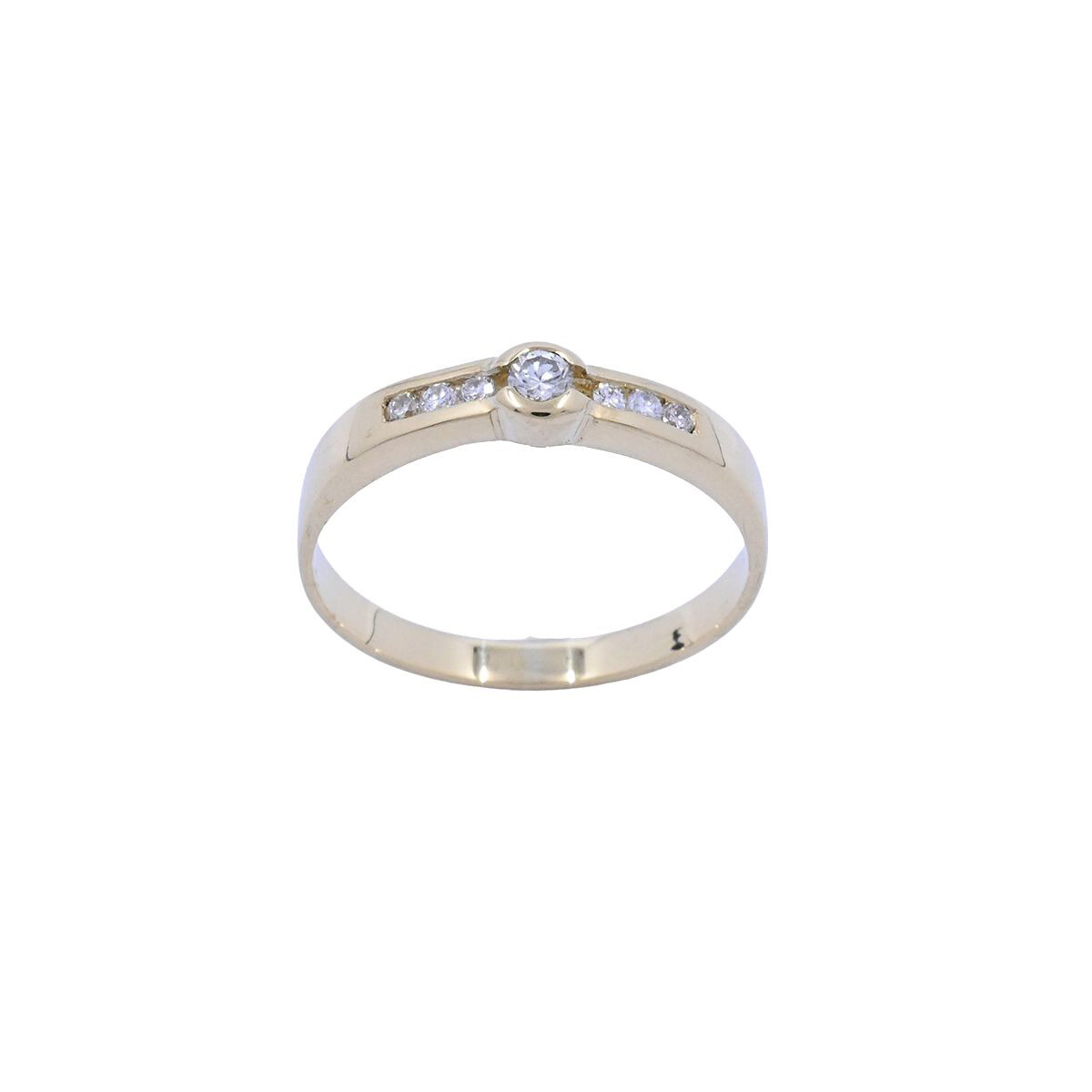 Anillo oro 18k con 7 brillantes. 