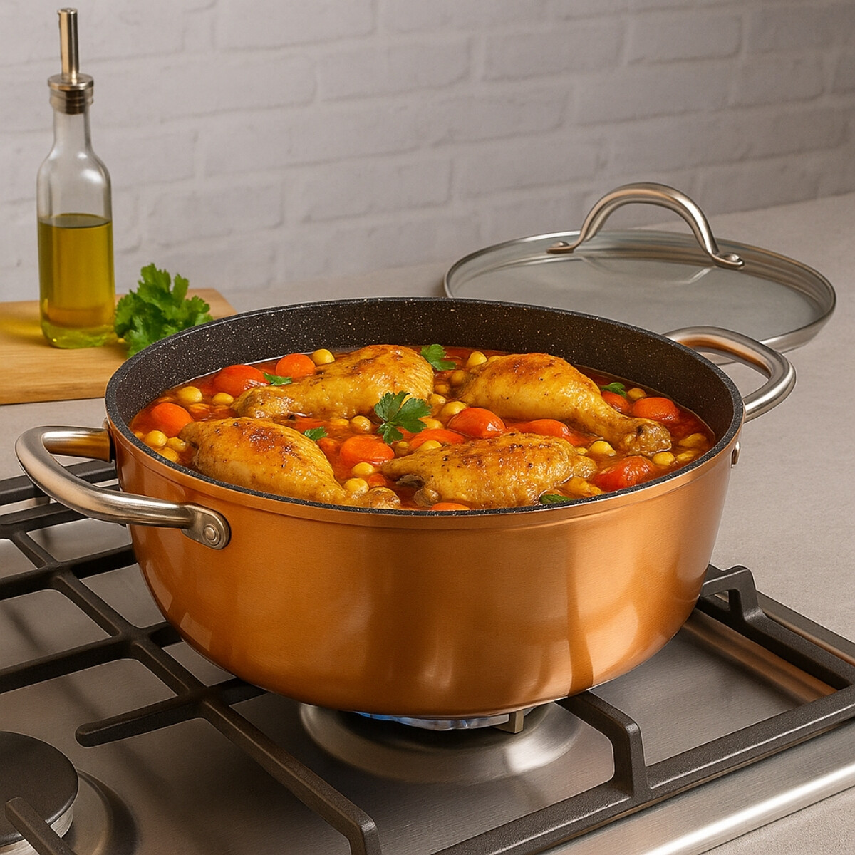 Cacerola Natura Copper con tapa 28 cm 