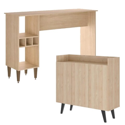 Combo de Cocina de Barra Desayunador y Aparador Bargueño de Arrime Combo de Cocina de Barra Desayunador y Aparador Bargueño de Arrime