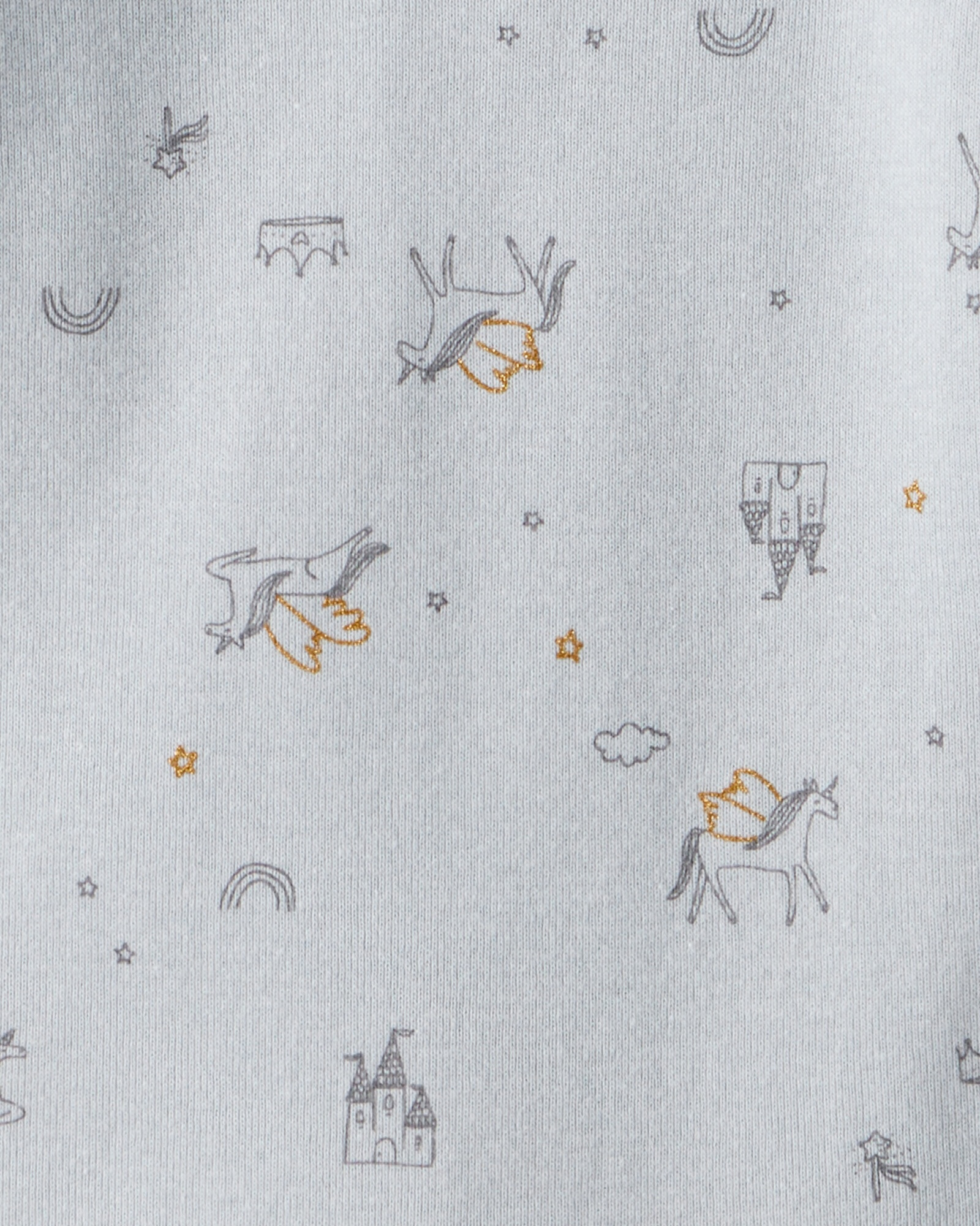 Pack cuatro bodies de algodón, diseño unicornios Sin color