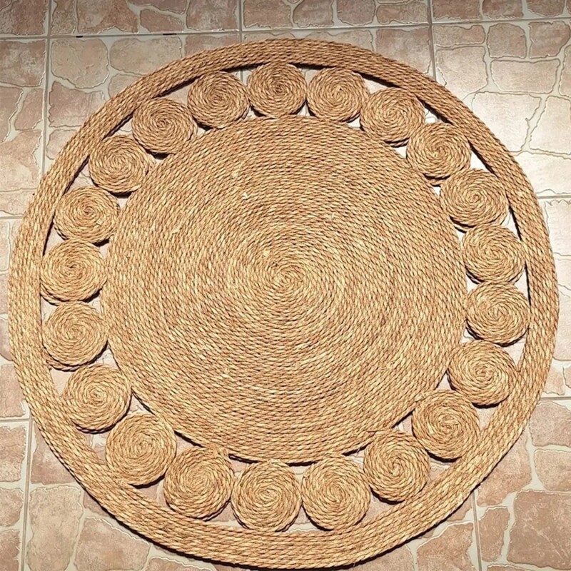 Alfombra en yute redonda 1.20m diseño Mandala Alfombra en yute redonda 1.20m diseño Mandala