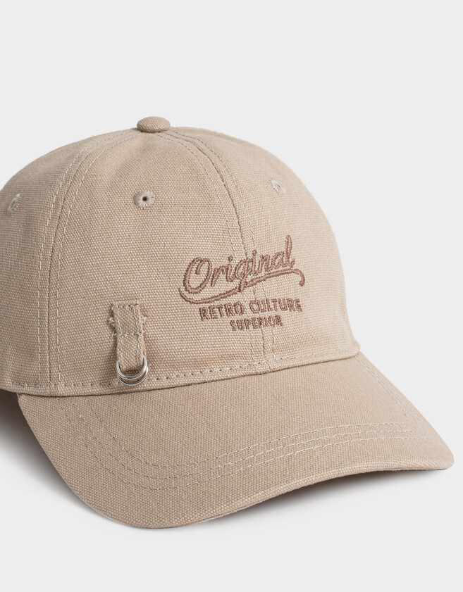 Caps Gorra Denim Bordada - Blanco Crudo