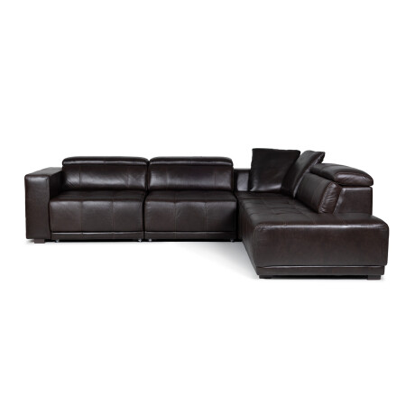 Rinconera Seúl - Cuero Básico - Chaise derecho Café - (Preventa)