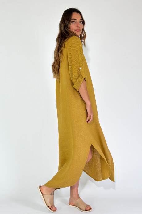 VESTIDO VENETO Mostaza