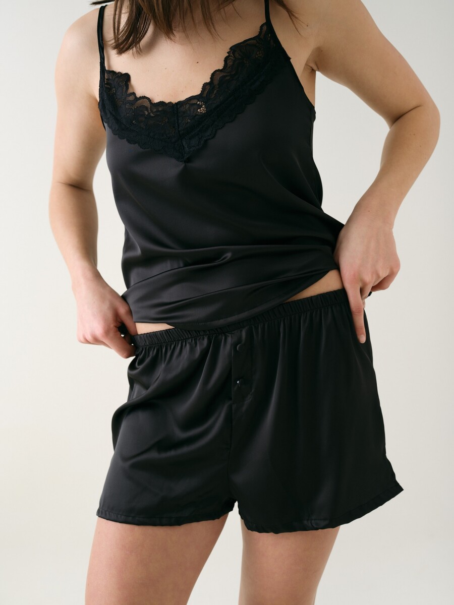 Short Saten - Negro 