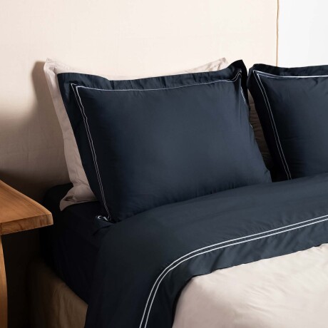 JUEGO DE SÁBANAS DOBLE FESTÓN KING ALGODON AZUL 200H MARINO