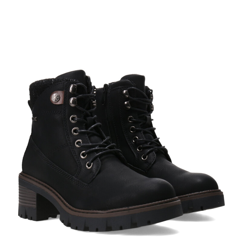Botas de Mujer Miss Carol LAURION acordonada con Taco Negro