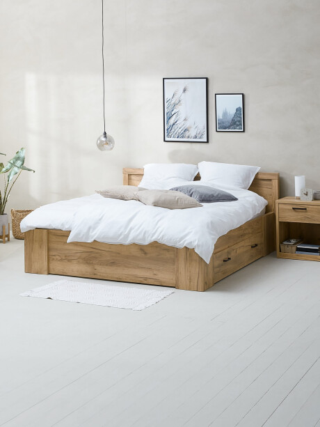 Estructura cama LINTRUP Queen 160x200 roble Estructura cama LINTRUP Queen 160x200 roble