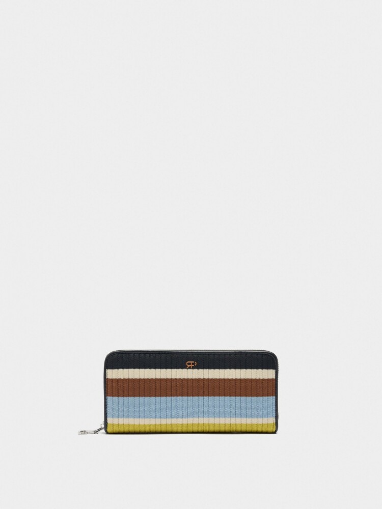 Cartera De Punto Con Rayas L multicolor