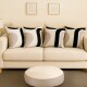 Set x4 funda de almohadones lisa 43 x 43 RAYAS NEGRO Y GRIS