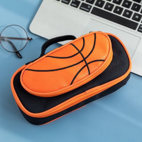 Cartuchera escolar deportiva con compartimentos Basket Negro