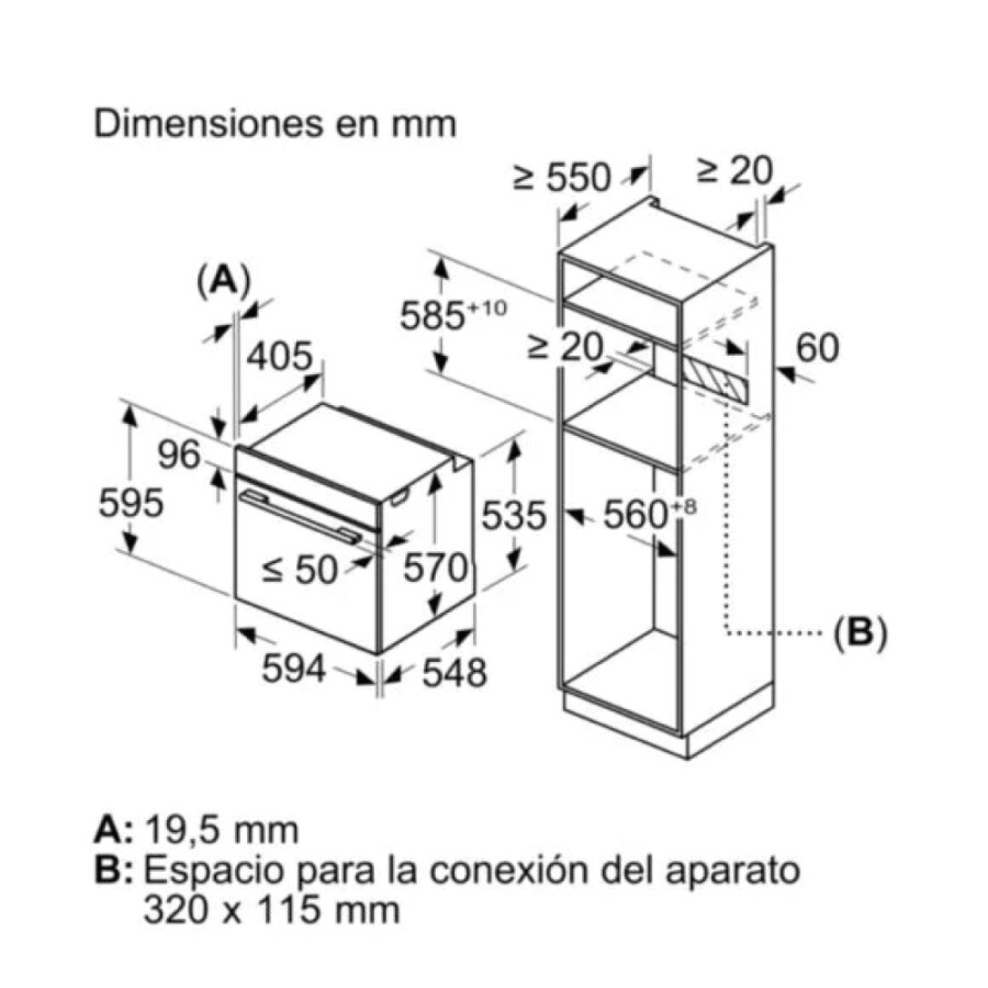 Horno de Empotrar Autolimpiante Blanco Bosch Horno de Empotrar Autolimpiante Blanco Bosch