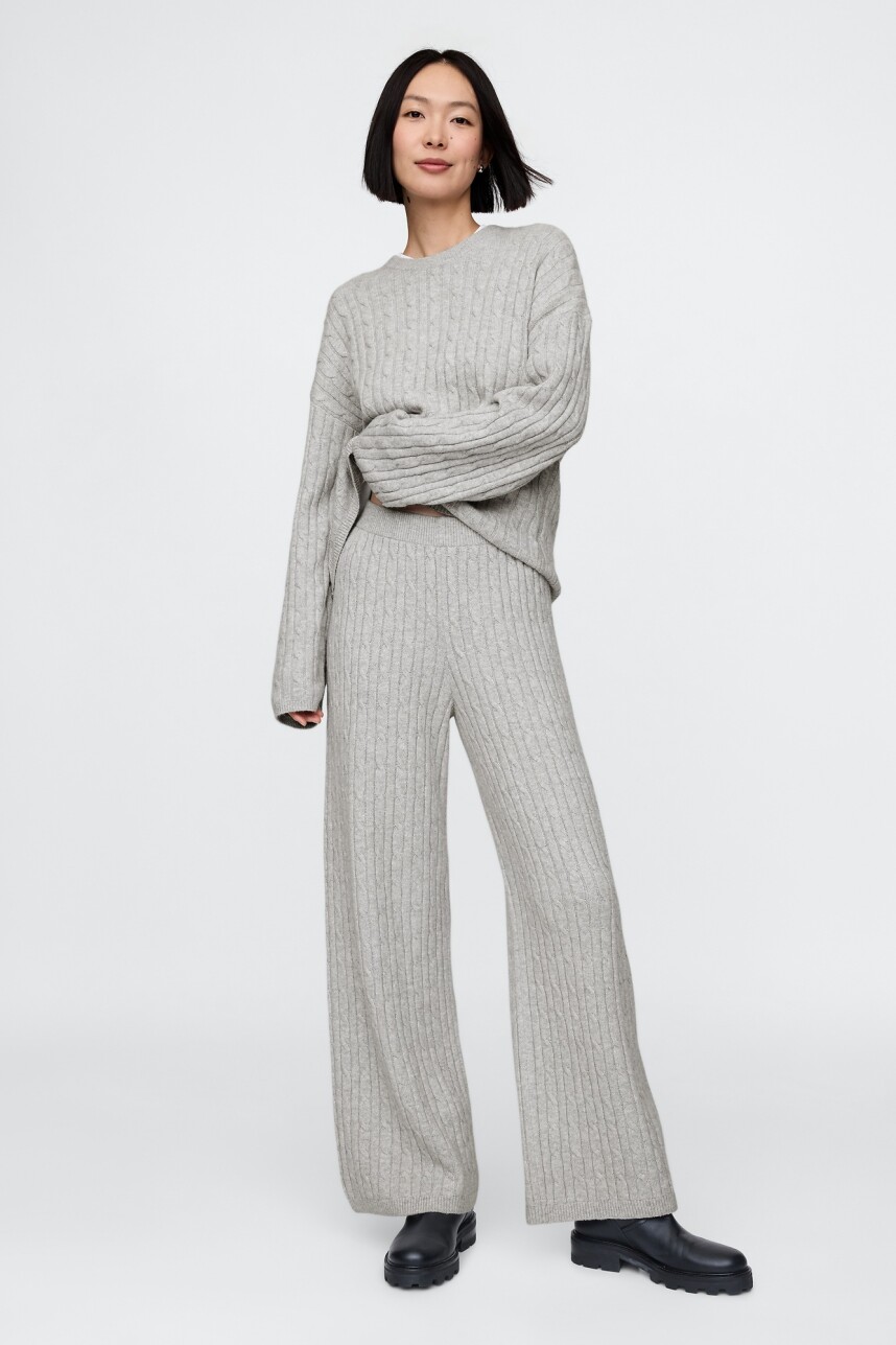 Buzo Cashsoft Cable Mujer Bc15 Lt Grey Heather