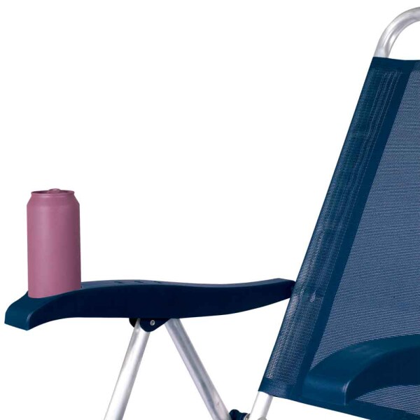 SILLA RECLINABLE 4 POSICIONES ALUMINIO BOREAL AZUL MARINO AZUL