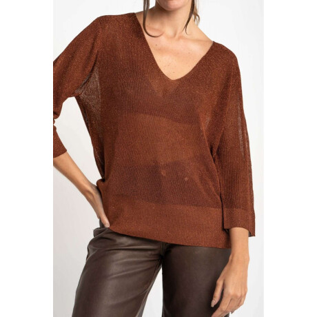 Sweater Lurex Marron