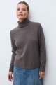 Polera Monaco de cashmere chocolate melange