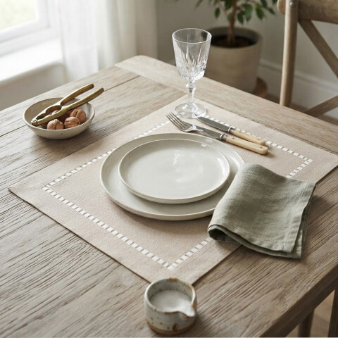 Individual con Vainilla Lino Liso Home Class 45 x 30 cm SALMON