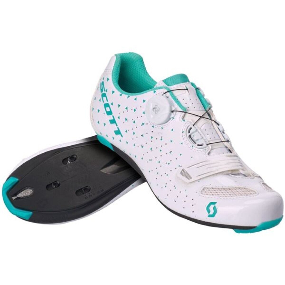 Zapatillas Scott Road Comp Boa Lady - Blanco/turquesa 