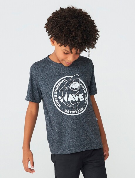 CAMISETA INFANTIL CON ESTAMPA GRIS