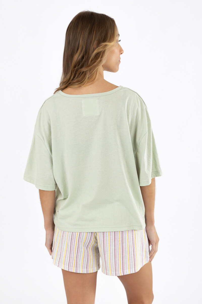 Pijama stripes snoopy Verde claro