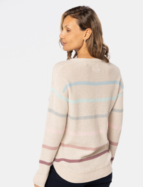 BUZO TEJIDO RAYADO Beige