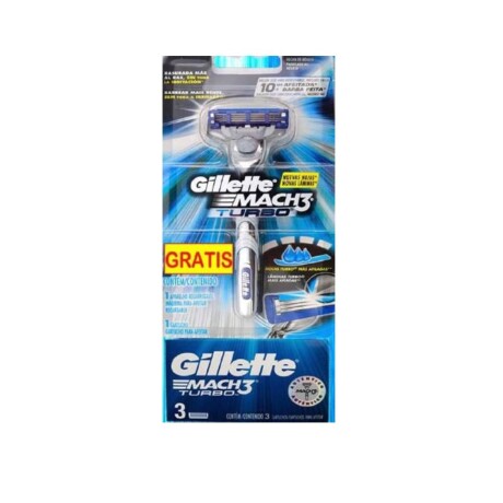 Gillette Mach3 Turbo F18 Rz + 3 Repuestos + Pelot Gillette Mach3 Turbo F18 Rz + 3 Repuestos + Pelot