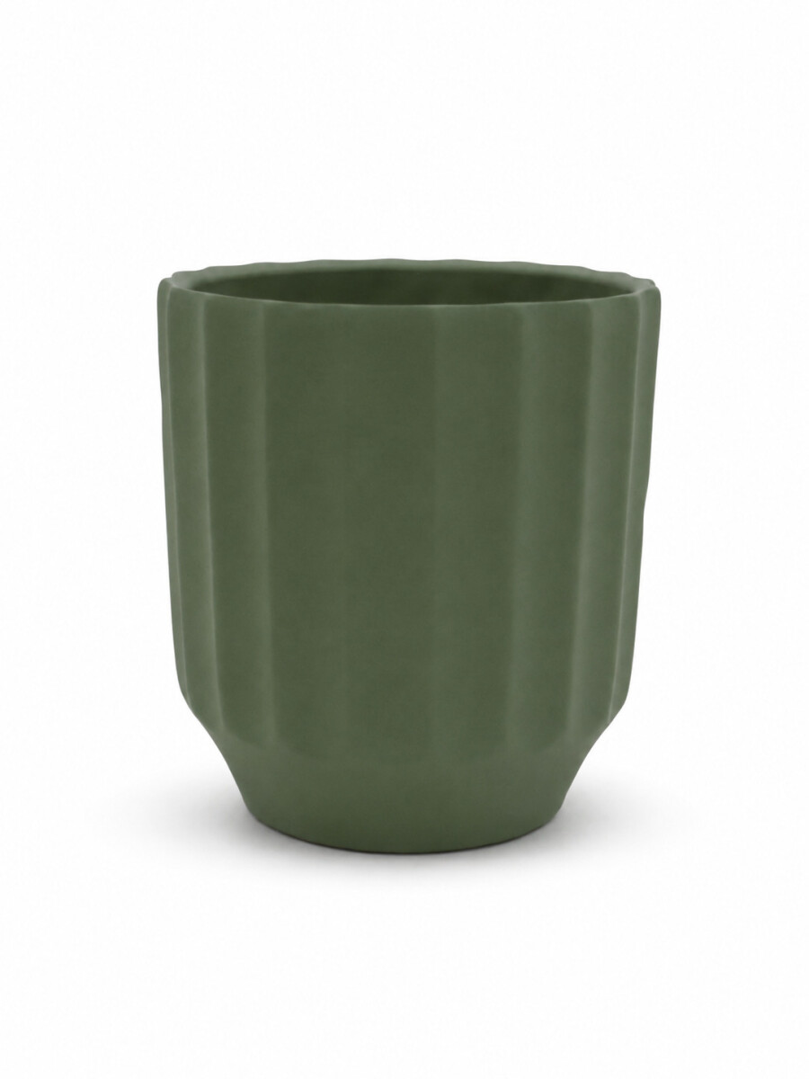 MACETA DECORATIVA CURVA - VERDE 