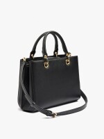Bolso Tote Con Textura Y Penduro negro