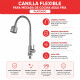 Canilla flexible para mesada de cocina agua fría PLATEADO
