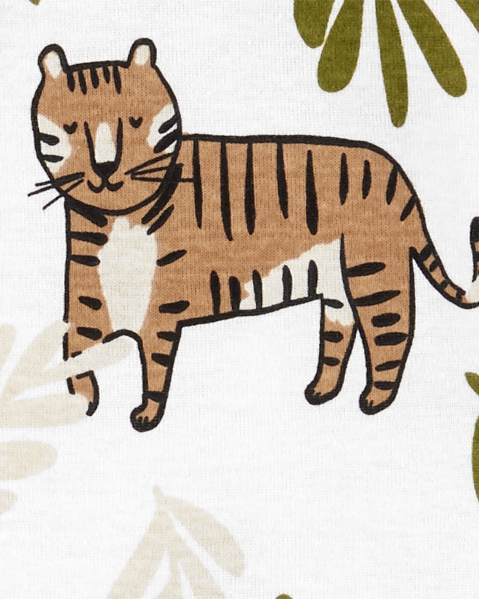 Pijama una pieza de algodón con pie diseño tigre Pijama una pieza de algodón con pie diseño tigre