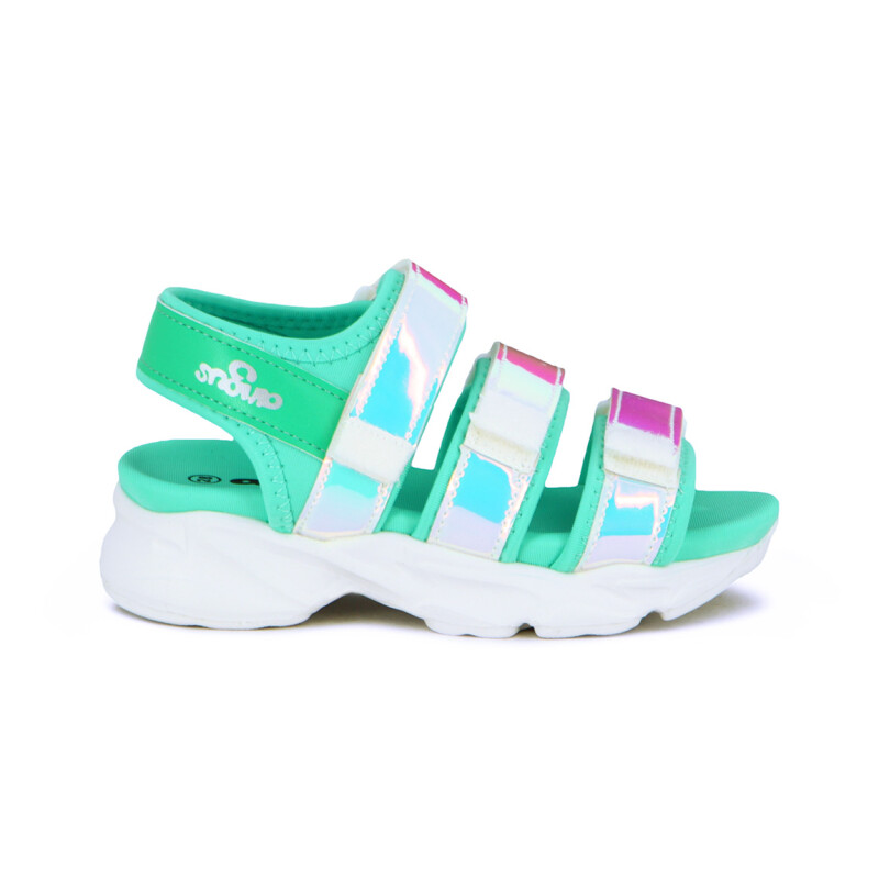 Sandalias Niña Angus Tres Tiras Con Velcro Aguamarina